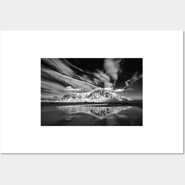 Skagsanden Beach Reflection B+W Wall Art by jforno